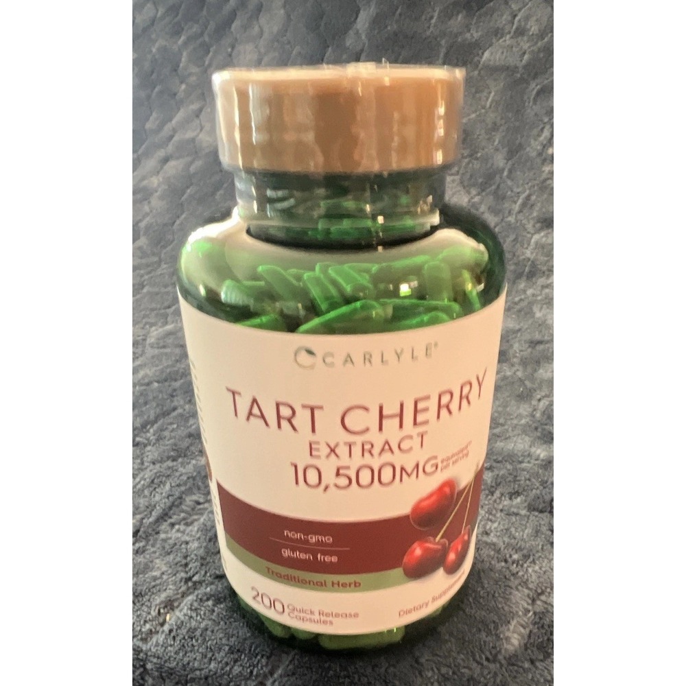 Carlyle Tart Cherry Extract 10500mg 200 Capsules Green New High Potency Non-GMO